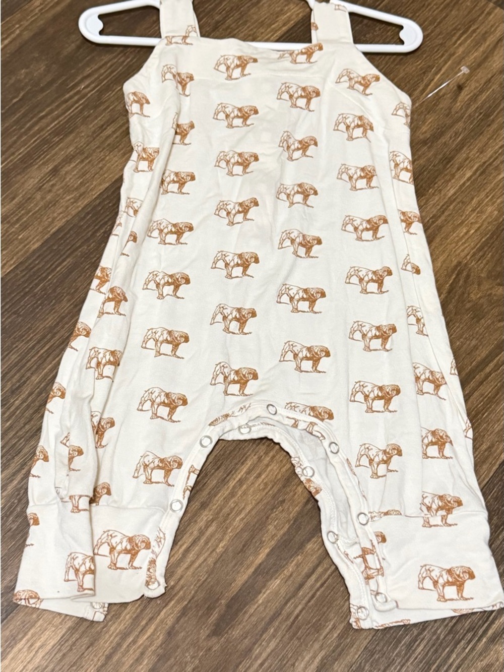kate quinn Cream Romper with Brown Elephant Print